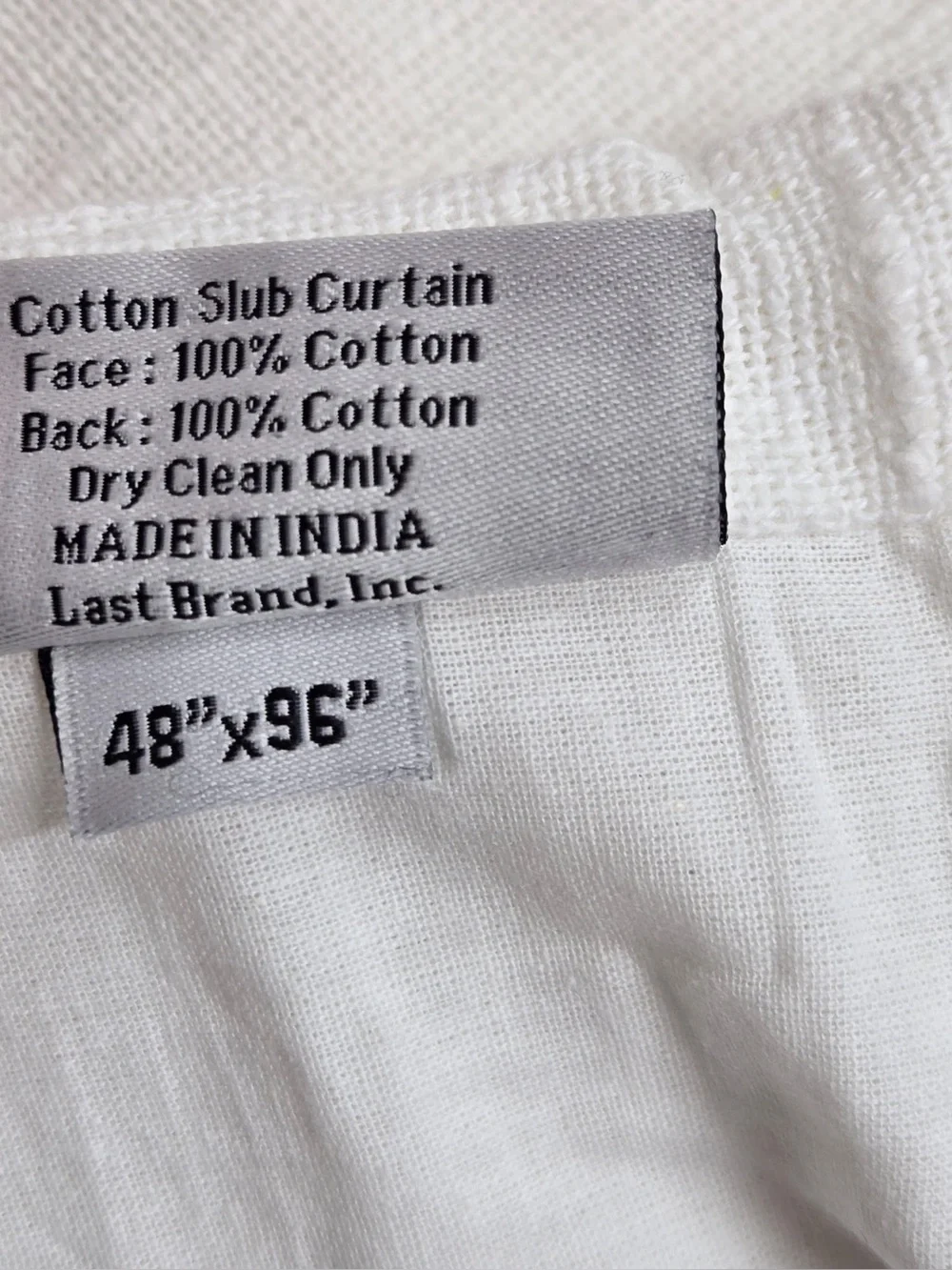 QUINCE Set Of 2 48x96 Cotton Slub Curtains White 0897